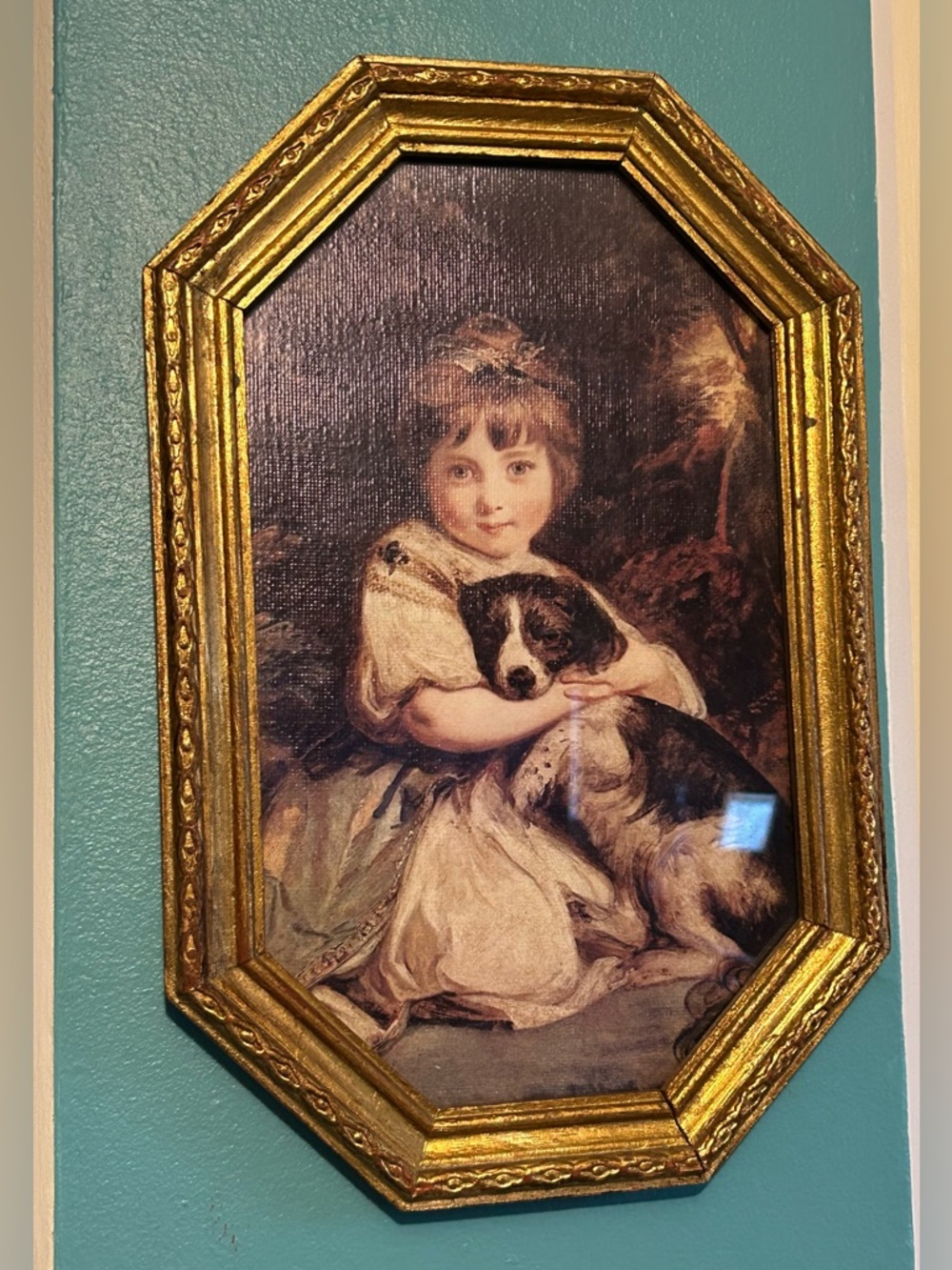 Vintage Framed Print "Miss Jane Bowles" Artist Joshua Reynolds Italy